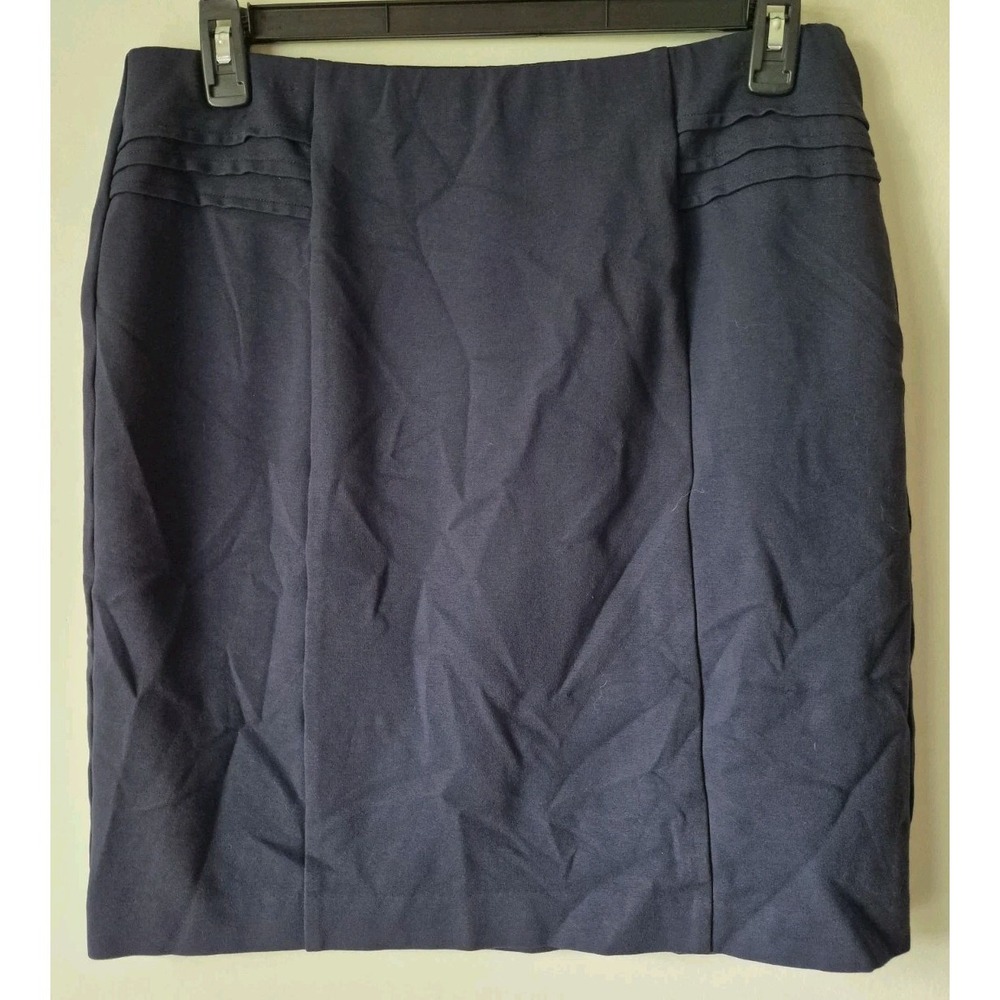 Alfani Pencil Skirt Womens 12 Navy Blue Pull On Stretch‎ Career Business